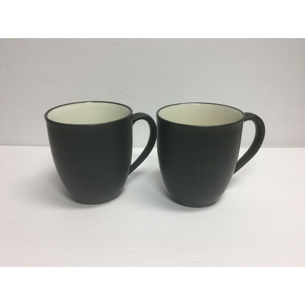 Noritake Colorwave‎ Stoneware Mug Set of 2 Graphite Black Coffee Cup 12 oz
